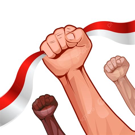 Tangan Memegang Pita Merah Putih Vector Png Bendera Merahputih Porn