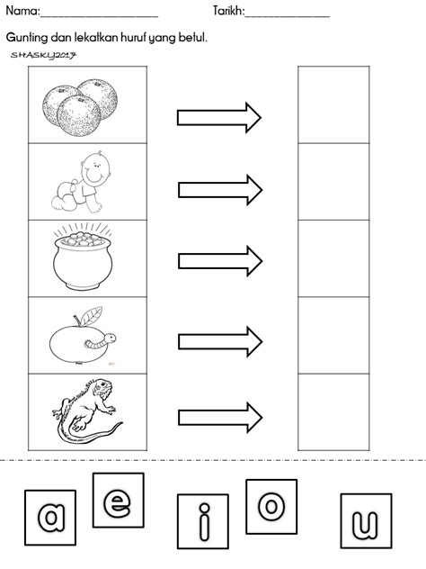 Lembaran Kerja Huruf Vokal Dan Konsonan Vokal Dan Konsonan Worksheet