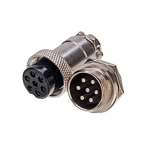 5pcs Gx20 7 Pin 20mm Male And Female Wire Panel Circular Connector