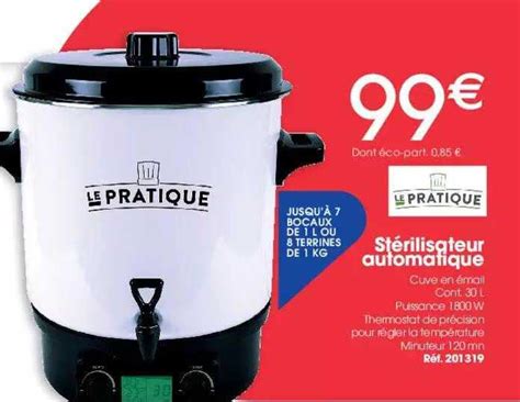 Offre Stérilisateur électrique Automatique Le Pratique chez Rural Master