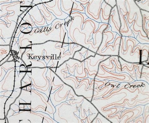 Farmville Keysville Cumberland Virginia Antique Usgs Topo Map 1893