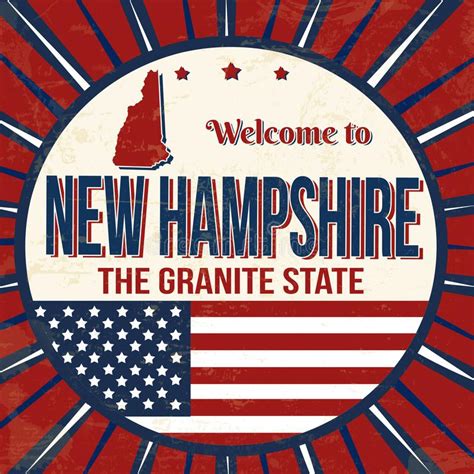 Poster New Hampshire State Map Outline Stock Illustration