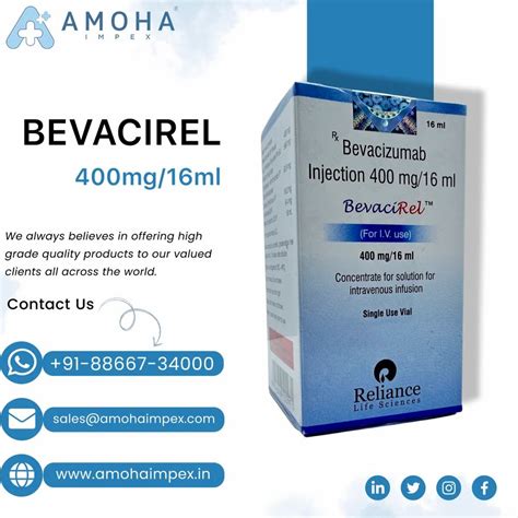Bevacizumab Injection Bevacirel 400mg Injection Reliance Life