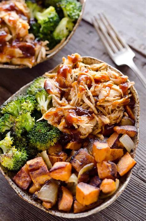 Bbq Chicken And Roasted Sweet Potato Bowls Easy Meal Prep