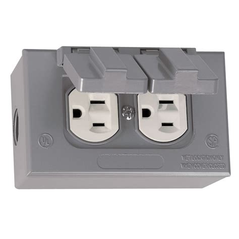 Gampak Metallic Gray 1 Outlet Weatherproof Electrical Outlet Cover In