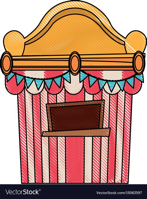 Ticket Booth At The Carnival Entrance Image Vector Image