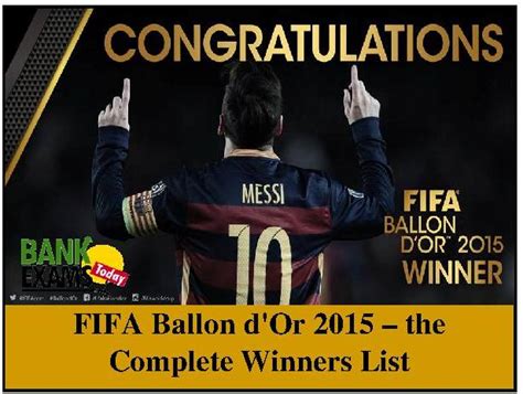 But what was the football world like before the likes of messi and ronaldo it's also interesting to see who made it into voters' lists of the top ten footballers in the world from every year since the turn of the millennium. FIFA Ballon d'Or 2015 - The Complete Winners List ...