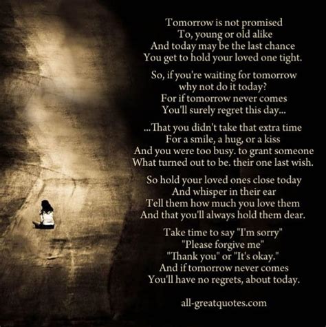 Tomorrow Is Not Promised In Loving Memory Poem Cards