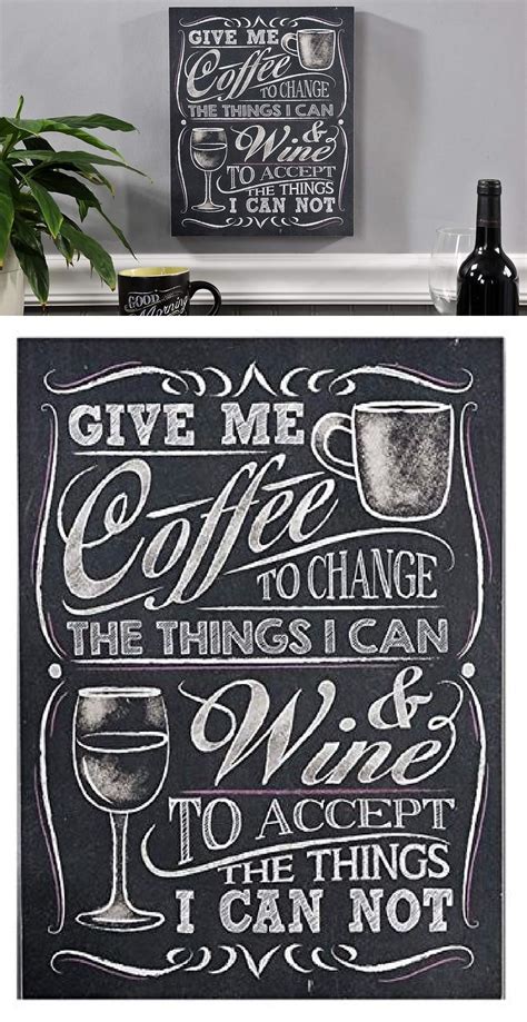 See more ideas about kitchen inspirations, kitchen chalkboard, sweet home. Cute sign for your coffee bar: Give me Coffee to change ...