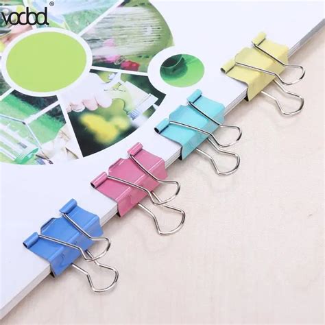 Pcs Lot Colorful Metal Receipt Folder Paper Document Binder Clips Mm Stainless Steel Office