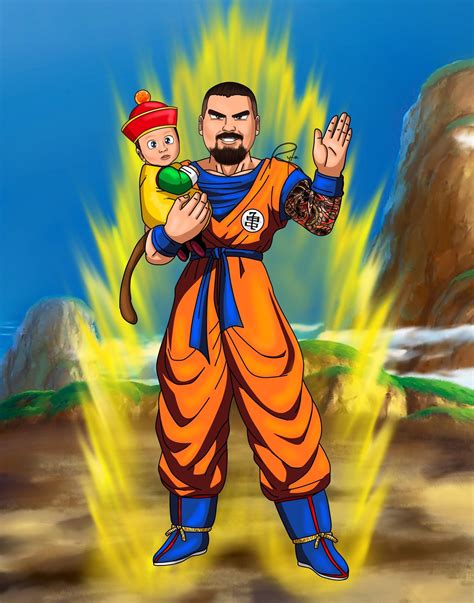 Dragon Ball Z Portrait Father And Son Goku Fathers Etsy