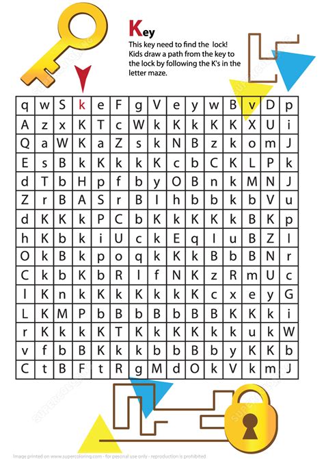 Each pdf has lots of riddles and all their answers. Maze Worksheet - Key and Lock | Free Printable Puzzle Games