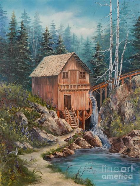 Water Mill Painting By Jean Harrison Fine Art America
