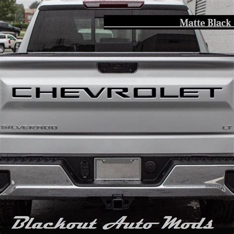 Matte Black Tailgate Letter Inserts 2019 2022 Chevrolet Silverado 1500