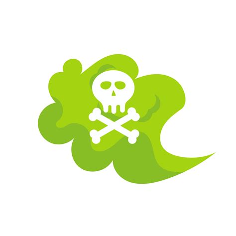 Green poison gas. Toxic icon and polluted cloud. Dangerous dust with