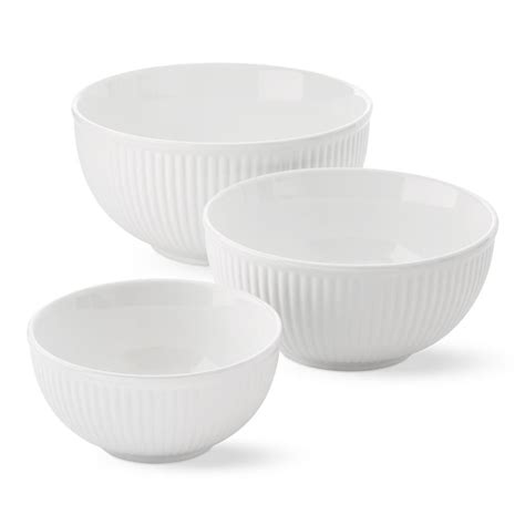 4.7 out of 5 stars. White Ribbed Ceramic Mixing Bowls, Set of 3 | Williams ...