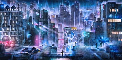 Artstation Fan Art Cyberpunk City Blade Runner Alex Feliksovich
