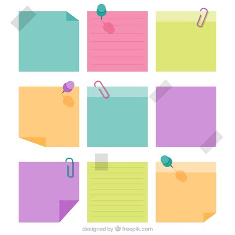 Decorative Paper Notes In Pastel Colors Vector Free Download