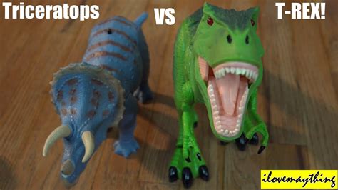 Dinosaur Toys: R/C T-Rex VS Triceratops Dinosaurs Unboxing & Playtime 2