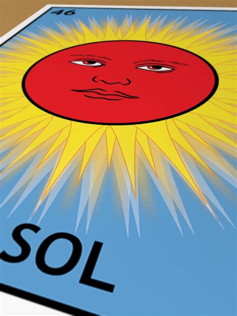 El Sol Loteria Cards The Sun Mexican Bingo Art Print Poster Etsy