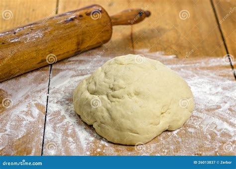 Dough With Rolling Pin Stock Image Image Of Fresh Pizza 26013837