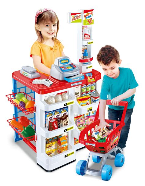 Kids Role Play Superstore Shop Toy Children Supermarket In Two Colours