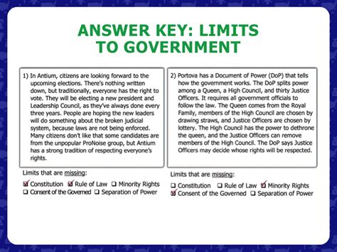 Read the material on reading p. Limiting Government Icivics Worksheet Answer Key - worksheet
