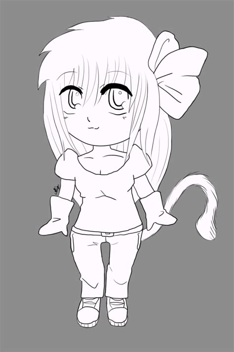 Commission Chibi Lineart By Dirulicious On Deviantart