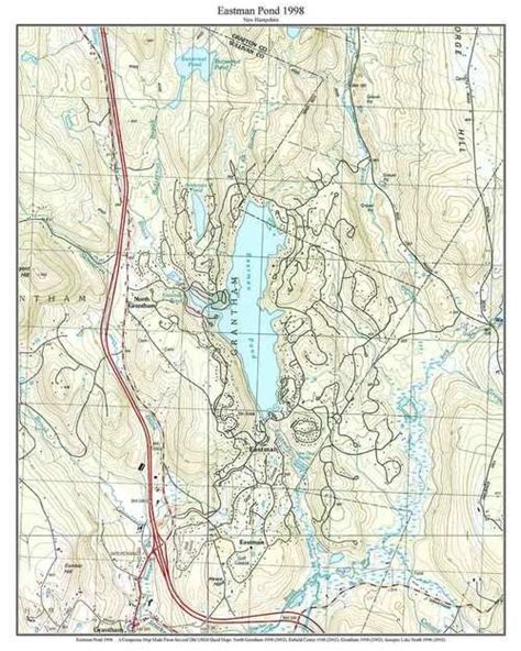 Eastman Pond 1998 Custom Usgs Old Topo Map New Hampshire