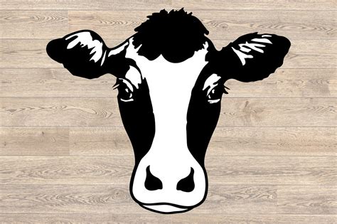 Prints Digital Prints Cow Clipart Cow Head Svg Dairy Cow Vector Cow