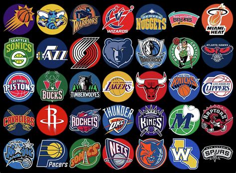 National Basketball Association Spotlight Logo Teams Mixed Media By