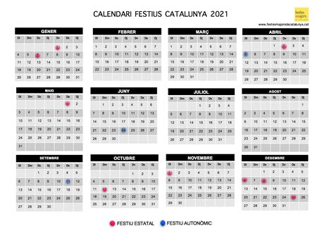 Calendari Laboral 2021 Tots Els Festius
