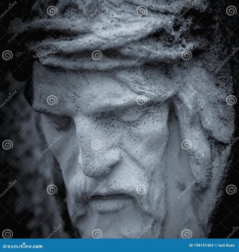 Close Up Jesus Christ Crown Of Thorns Fragment Of Antique Statue