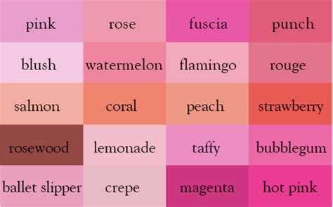 Stacy Color Color Names Pink Color