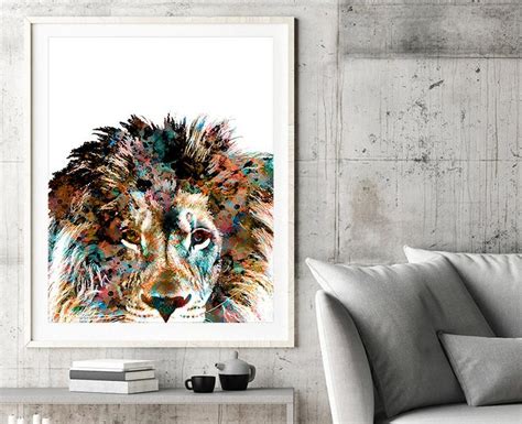 Nursery Lion Art Print Animals Art African Art Safari Decor Etsy