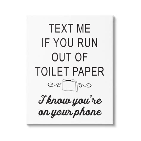Stupell Industries No Toilet Paper Humorous Bathroom Fancy Lettering