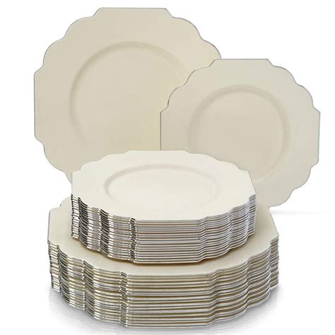 Party Tableware 40 Pc Dinnerware Set 20 Dinner Plates And 20 Salad