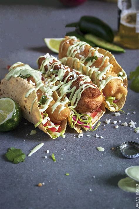 Crunchy Fish Tacos With Avocado Lime Sauce | URBAN BAKES