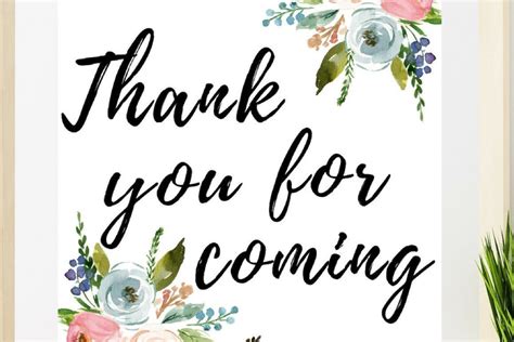 Thank You For Coming Sign Bridal Shower Printable Wedding Etsy