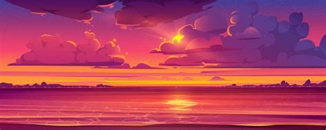 Download Tropical Landscape With Sunset And Ocean For Free Anime Background Anime Beach