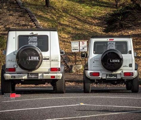 Suzuki Jimny And Mercedes G Class Modified To Look Alike Diff Size