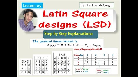 Lecture 05 Latin Square Design Lsd Anova Model Youtube
