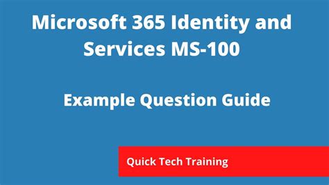 Microsoft 365 Identity And Services Ms 100 Example Questions Guide