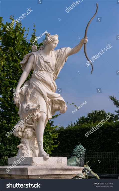 Statue Goddess Diana Huntress Greek Mythology Stock Photo 1170282913