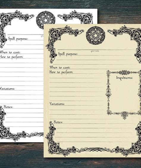 Printable Spell Template Book Of Shadows Page Digital Etsy Witchcraft Spell Books Wiccan