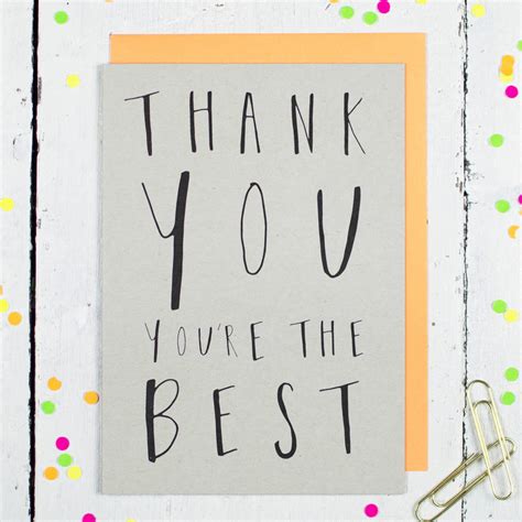 Thank You Youre The Best Greetings Card By Louise And Lygo