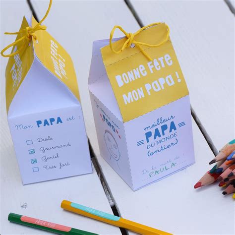 Activité fête des pères une jolie boîte surprise printable Bricolage fête des pères