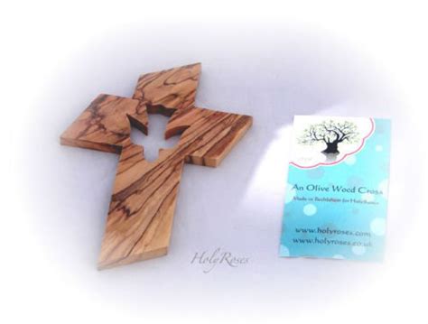 Olive Wood Wall Cross Cut Out Dove Peace Silhouette Design Christian