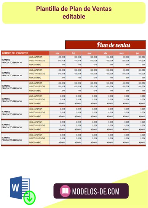 Plantilla De Plan De Ventas En Excel Descarga Gratis