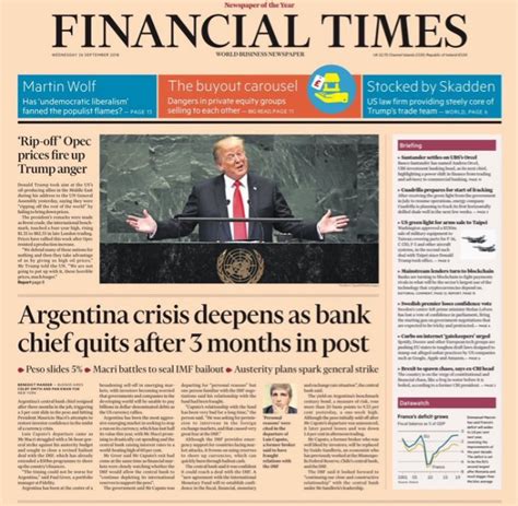 Instagram feed of the financial times. LA CRISIS ARGENTINA ES TAPA DEL DIARIO NORTEAMERICANO ...